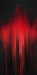 Wall Mural - a painting of red and black stripes with a red line in the middle. the painting has a mood of chaos 