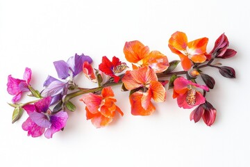 Aufkleber - Vibrant hues on delicate petals flower artful display of graceful blooms on a white background