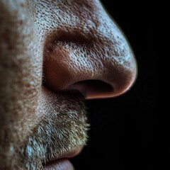 Wall Mural - close-up portrait of a man's face, highlighting texture and detail