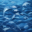 © Masarin - 바다에서 헤엄치는 돌고래들의 활기찬 모습