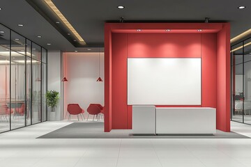 Wall Mural - Sleek 3D Booth Design, Wall Space for Poster Displays.