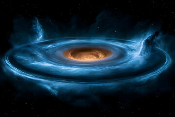 Wall Mural - spiral galaxy with a black hole