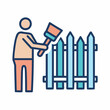 © S-DESIGN - Businessman reading book and analyzing chart in office illustration