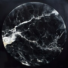 Wall Mural - black and white marble texture: abstract circle art