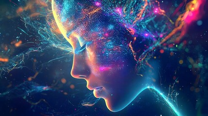 Brain connectivity and electricity concept