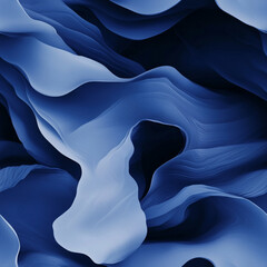 Wall Mural - Abstract blue waves flowing. Modern calm background. Serenity design wallpaper.
