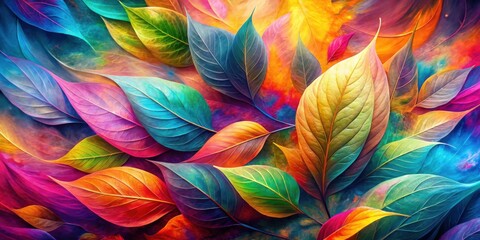 Aufkleber - A symphony of colors, each leaf a brushstroke, vibrant hues intertwining in a captivating dance of nature's artistry.