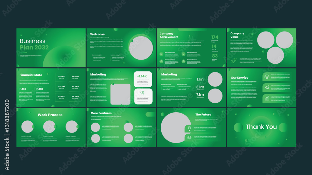 Business Plan PowerPoint Presentation Stock Vector | Adobe Stock