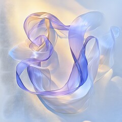 Wall Mural - Abstract blue smoke design features a colorful, smooth wave with swirling light and fractal patterns