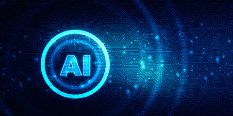 2d illustration Artificial Intelligence (AI) concept

    