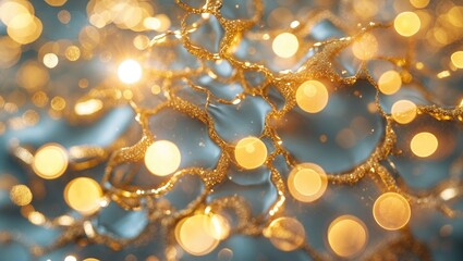 Wall Mural - abstract golden reflection on a bokeh background.