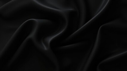 Poster - Abstract black cloth background featuring gentle waves.
