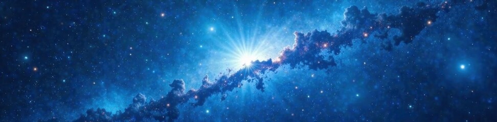 light blue nebula cosmic space, celestial, galaxy, light blue