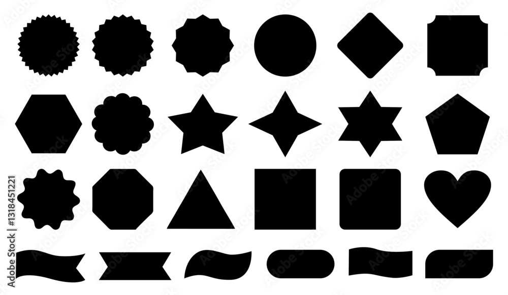basic shape collection icon set editable stroke Stock Vector | Adobe Stock