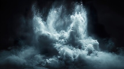 Wall Mural - abstract powder explosion: dynamic cloud of dust and smoke
