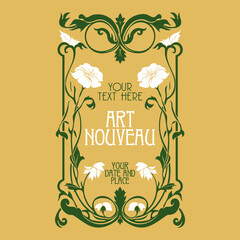vector vintage items: label art nouveau