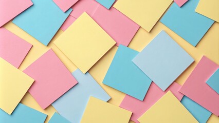 Fototapete - Abstract Geometric Pattern with Pastel Colored Paper Squares
