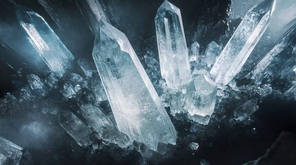 Wall Mural - luminous crystal cave: a geological marvel