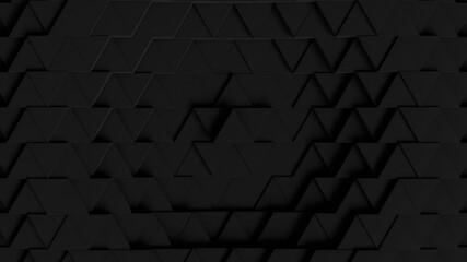 Wall Mural - abstract dark black 3d triangle pattern background video, 4k seamless loop