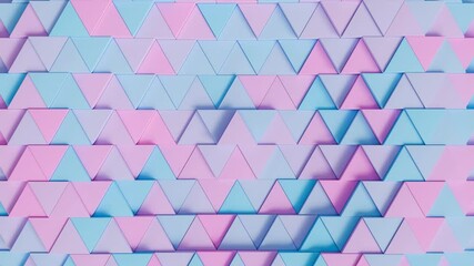 Wall Mural - abstract 3d candy color triangle pattern background video, 4k seamless loop