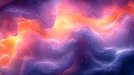 Wall Mural - abstract cosmic nebula glowing purple and orange space art background. canvas with flowing shapes co