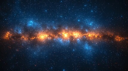 Wall Mural - vibrant glowing galaxy with swirling colorful stars and radiant nebulae in deep midnight blue space 