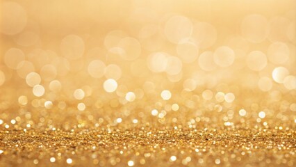 Fototapete - Sparkling Gold Glitter Background with Delicate Bokeh Effects