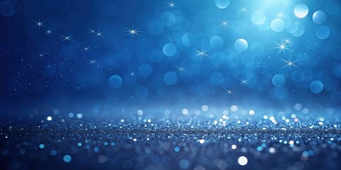 Aufkleber - A sparkling blue and white background with twinkling lights and soft bokeh effects, perfect for holiday and festive designs.