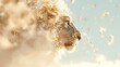 © 333 - Majestic lion roaring with power savanna wildlife photography dreamy environment side view strength and grace