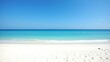 © MR HEPPY - AI GENERATE, tranquil beach scene with white sand, turquoise water, and a clear blue sky, blurred, purpose for background.
