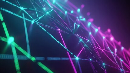 Abstract network connections in vibrant hues