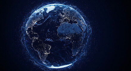 Wall Mural - Digital Earth Globe Network Connection Abstract Background