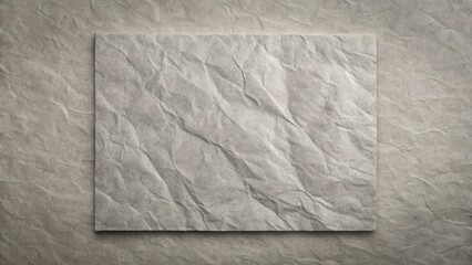 Poster - A Crumpled Gray Paper Background with a Smooth Square Patch in the Center for Text or Design