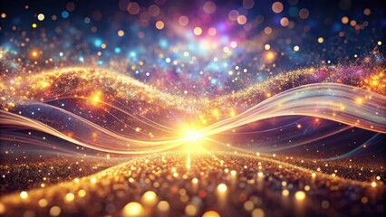 Aufkleber - A Symphony of Light and Glitter, a Tapestry of Shimmering Gold, and a Dance of Celestial Energy