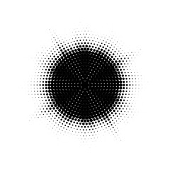Leinwandbilder - Burst Halftone light effect. Glowing light burst. abstract grunge halftone dots background. Vector illustration.
