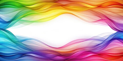 Aufkleber - Abstract Colorful Wave Frame with Blank Space for Text or Design