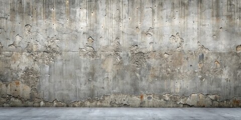 Poster - Weathered Concrete Wall with a Rough Texture and Cracked Surface