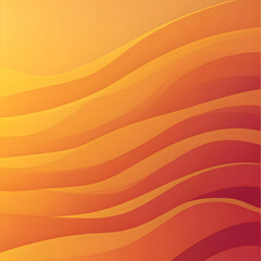 Wall Mural - The orange background has a wave pattern