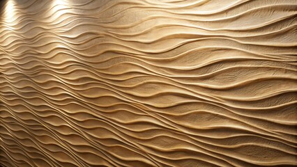 Fototapete - A textured wall with undulating waves in shades of beige and light brown, capturing the essence of natural movement and fluidity