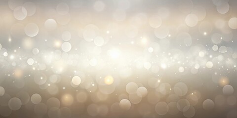 Poster - Abstract bokeh background with soft, shimmering lights and a subtle gradient of light brown and silver