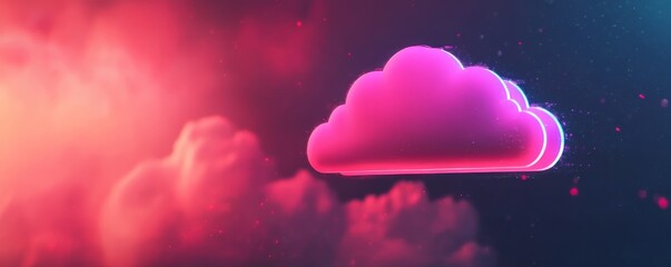 Fototapete - Colorful cloud formation with vibrant pink and purple hues.