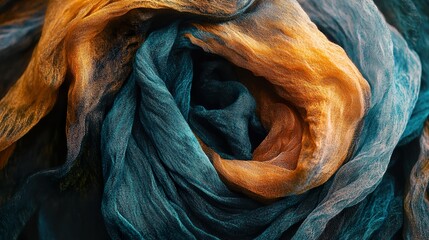 Wall Mural - luxurious teal and gold silk fabric texture