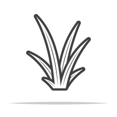 Wall Mural - single tall grass outline icon transparent vector isolated