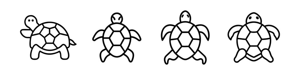 turtle icon, turtle line art - simple line art of turtle, perfect for turtle logos and icons