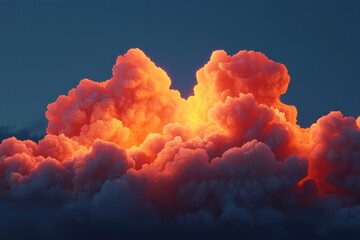 Wall Mural - digital cloud concept with vibrant colors and depth effects.