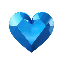 Wall Mural - blue heart on transparent background