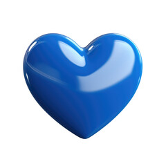 Wall Mural - blue heart on transparent background