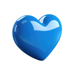 Wall Mural - blue heart on transparent background