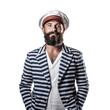 © Rasheeda - A man with a beard and a white shirt and a striped jacket isolated on transparent background