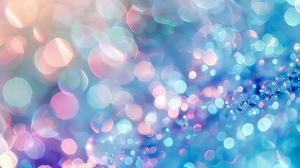 Canvas Print - a blurry background with bokeh lights in blue, pink, and white colors.